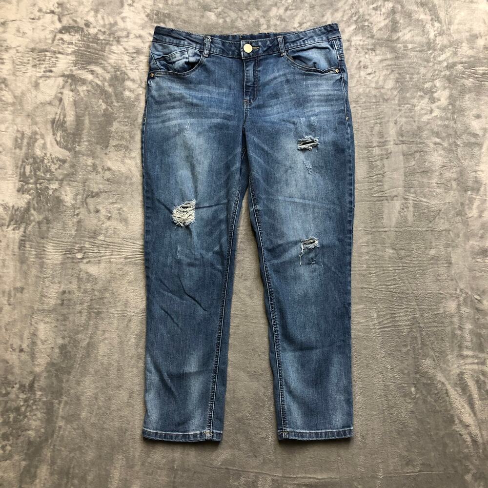 Vintage Democracy Distressed Skinny‎ Jeans Women's Size 10 Light Blue Denim